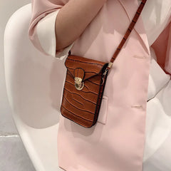 Crocodile Leather Wallet Women Purse Phone Pouch Crossbody Bag