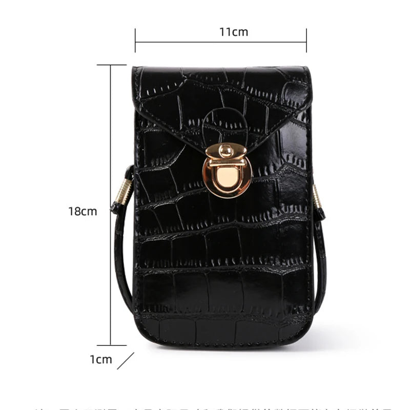 Silver Crocodile Leather Shoulder Bag Mini Clutch Purse