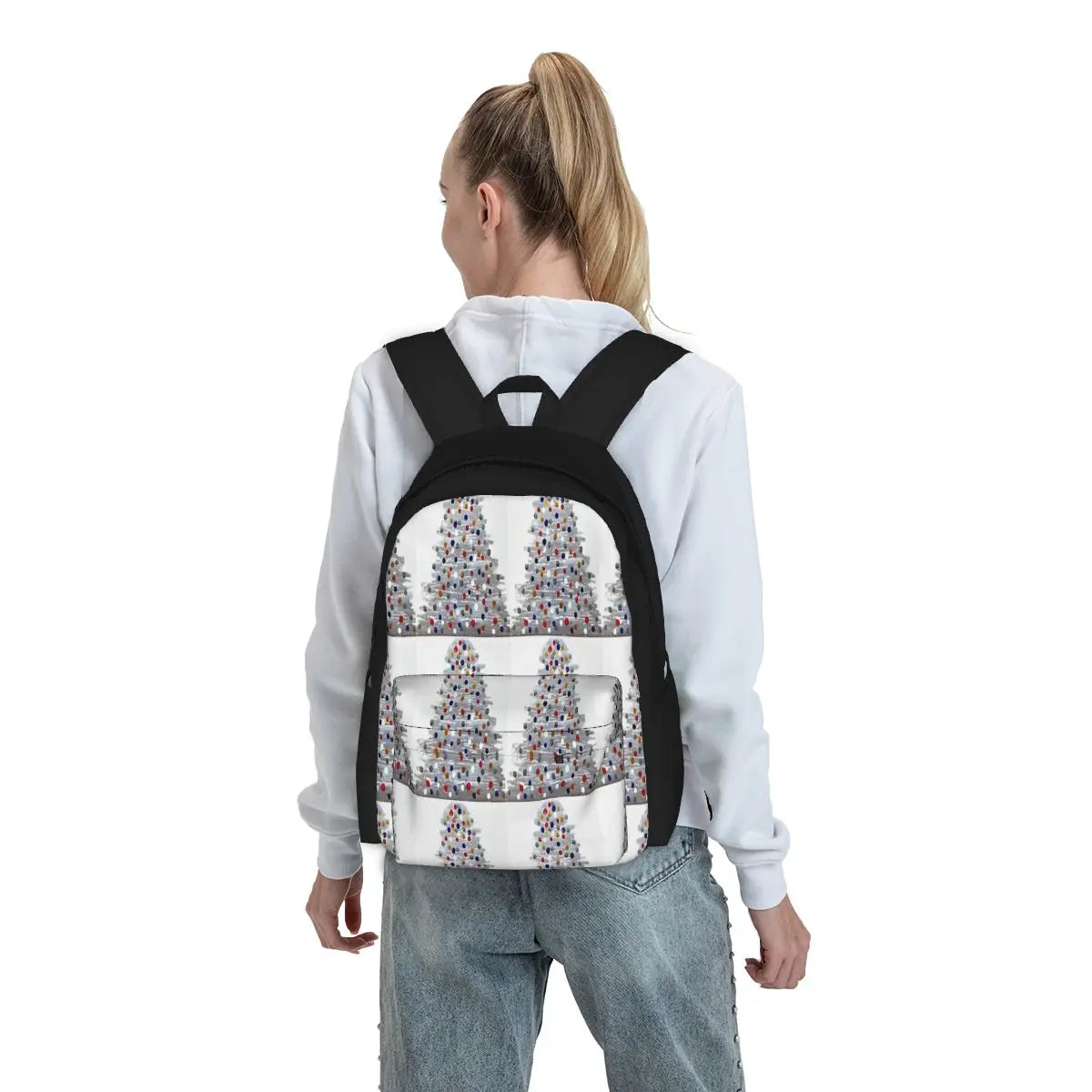 Silver Xmas Tree Backpacks Men's Backpacks Bags For Women