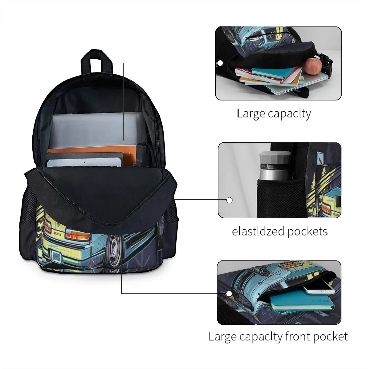 Silvia S13 Touge Drift Backpacks Men's & Women's Retro Backpacks