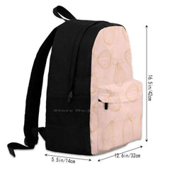 Classic Bag Backpack For Men Women Girls Teenage Peach Strawberry Leaves