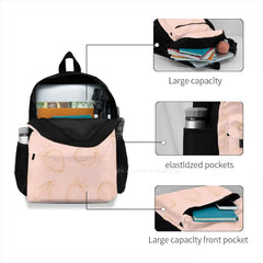 Classic Bag Backpack For Men Women Girls Teenage Peach Strawberry Leaves