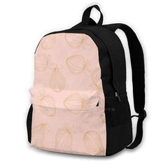 Classic Bag Backpack For Men Women Girls Teenage Peach Strawberry Leaves