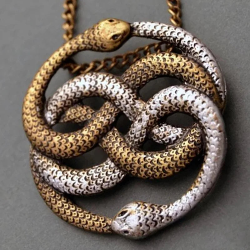 Auryn Snake Pendant Ouroboros Chain Necklace