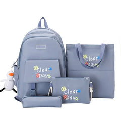 Canvas High School Backpack Set for Teen Girls - 4 Piece Travel Bookbags