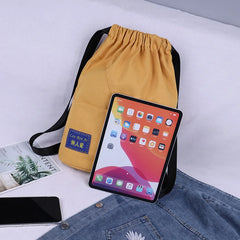 Canvas Drawstring Backpack Female Bagpack Student Backpack School Rucksack