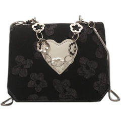 Floral Stitching Ladies Messenger Bag Peach Heart Flap Small Square Purse Handba
