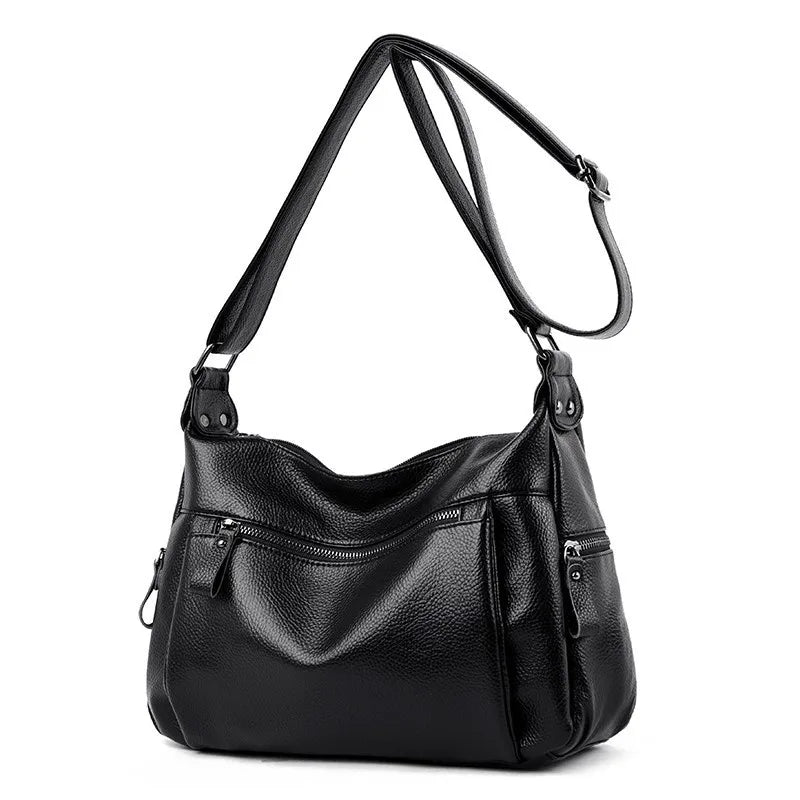 Vintage Leather Messenger Bag Crossbody Women Shoulder Bag