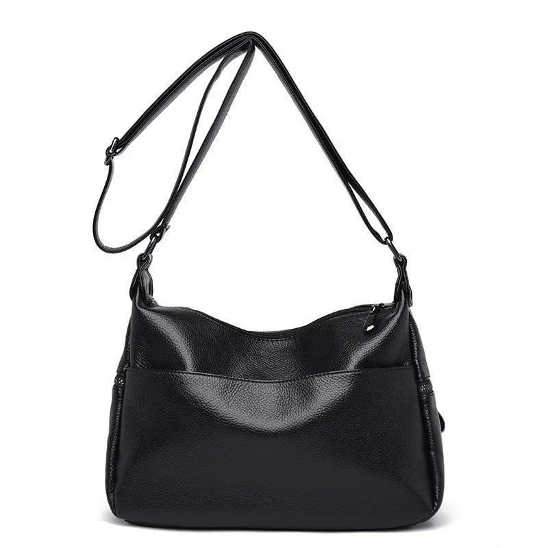 Vintage Leather Messenger Bag Crossbody Women Shoulder Bag