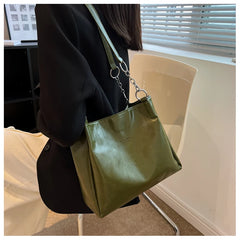 Oil Wax Skin Shoulder Bag Casual Totes for Women