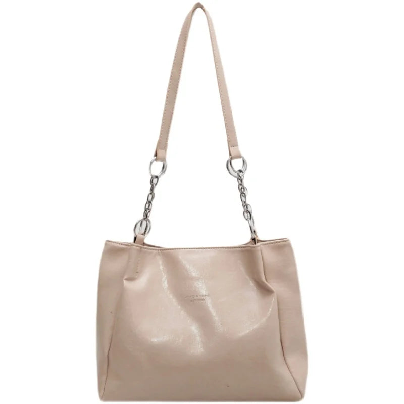Oil Wax Skin Shoulder Bag Casual Totes for Women