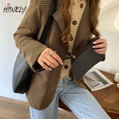 PU Leather Bucket Bag Shoulder Crossbody Purse Handbags Wide Strap