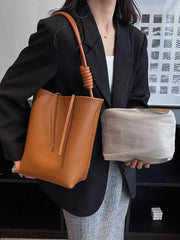 Women's Bucket Shoulder Bag Crossbody Pu Leather Handbags Underarm