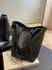 Women's Bucket Shoulder Bag Crossbody Pu Leather Handbags Underarm