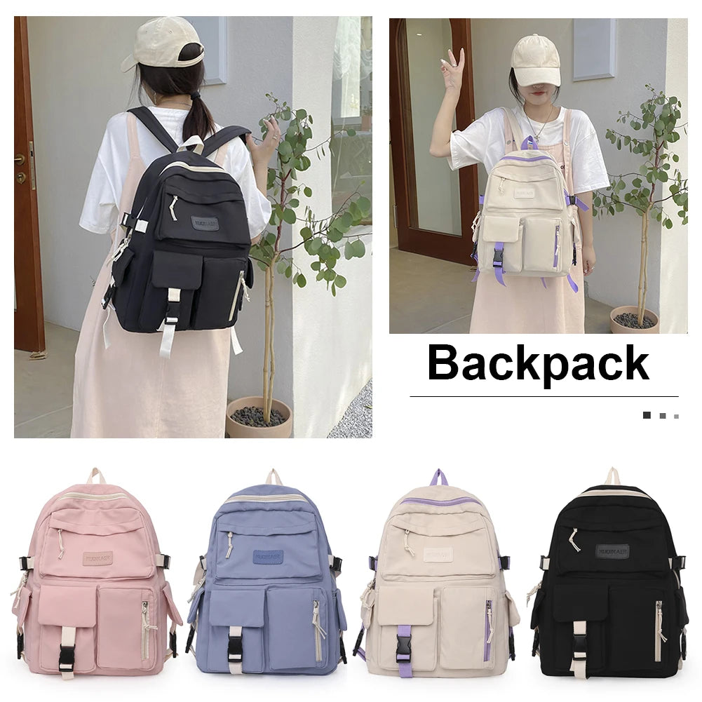 Canvas Backpack Large Capacity Student Hit Laptop High School Book Bag