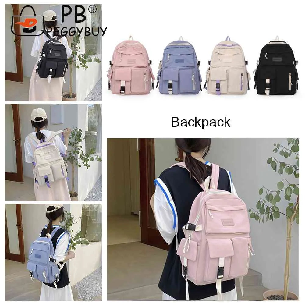 Canvas Backpack Large Capacity High School Book Bag