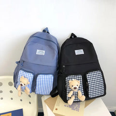 Canvas Backpack Student Laptop High School Book Bag Casual Travel Rucksack