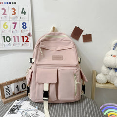 Canvas Backpack Large Capacity Student Laptop High School Book Bag