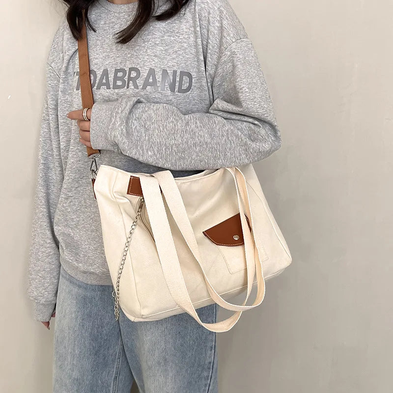 Canvas Shoulder Bag for Women Large Capacity