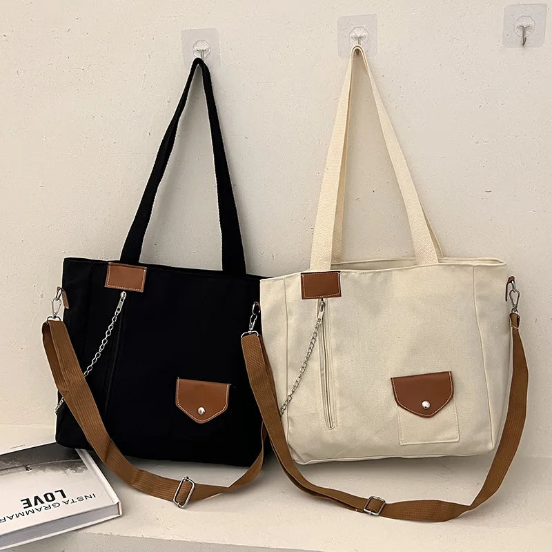 Canvas Shoulder Bag for Women Large Capacity