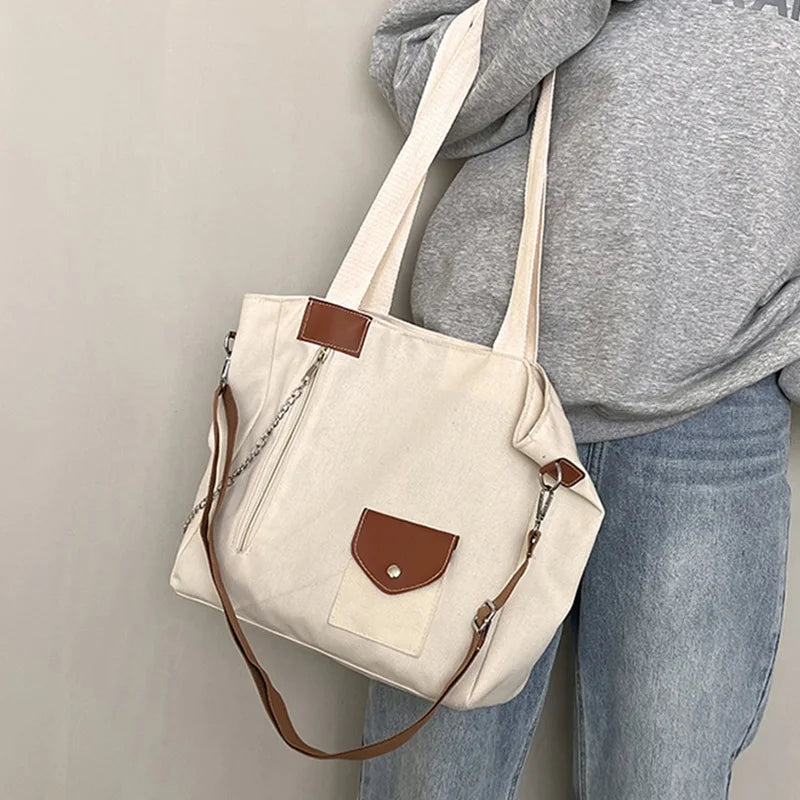 Canvas Shoulder Bag for Women Large Capacity