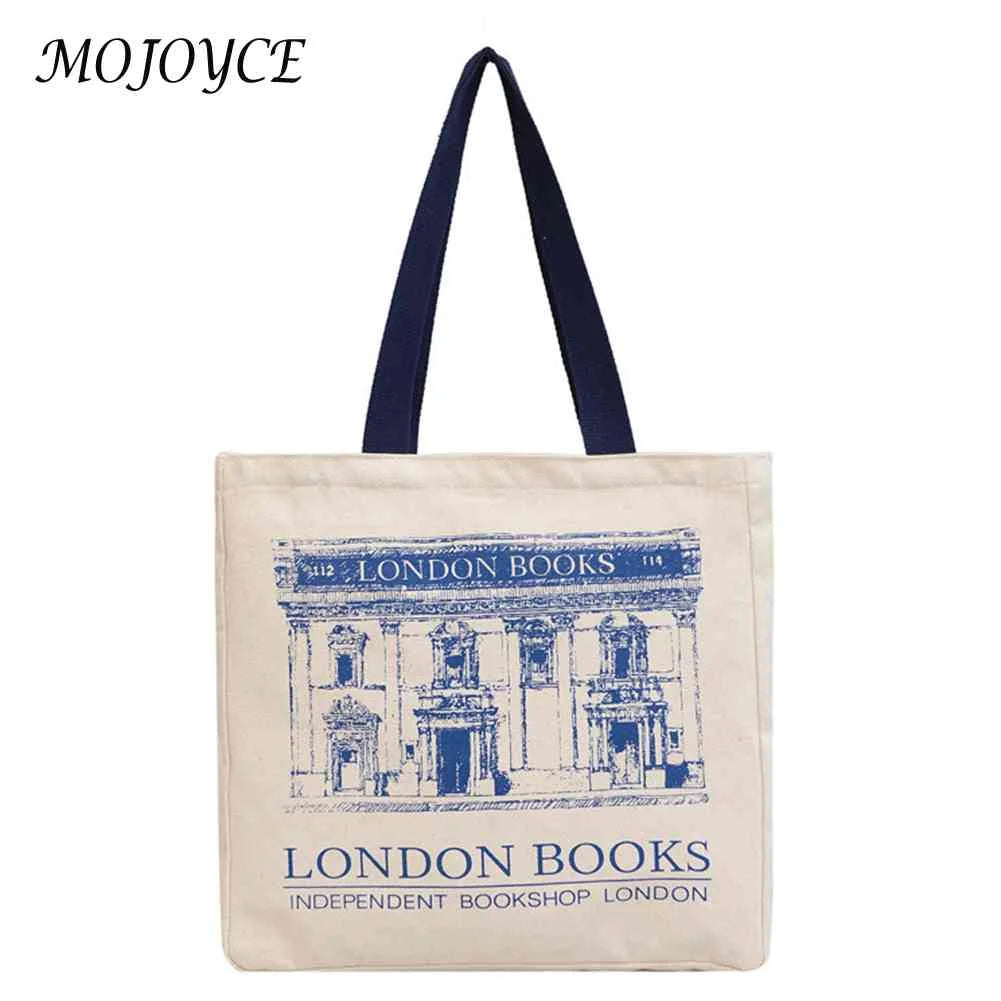 London Bookshop Print Clutch Purse Canvas Bag