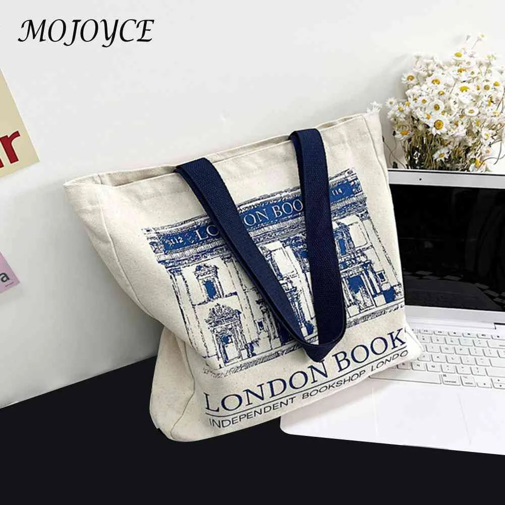 London Bookshop Print Clutch Purse Canvas Bag