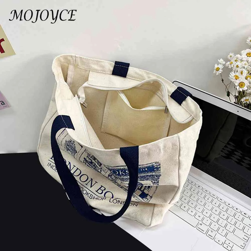 London Bookshop Print Clutch Purse Canvas Bag