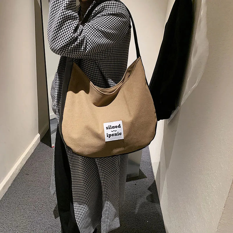 Canvas Hobo Bags for Women Casual Shoulder Bags Handbags Tote Bag