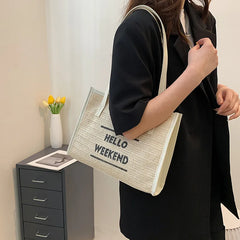 Canvas Shoulder Bag for College Students Women's Tote Bag