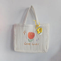 Embroidery Floral Tote Bag Large Capacity Handbag Shopper