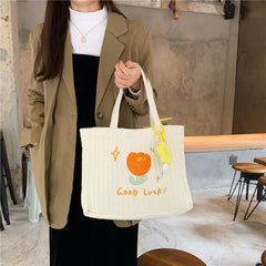 Embroidery Floral Tote Bag Large Capacity Handbag Shopper
