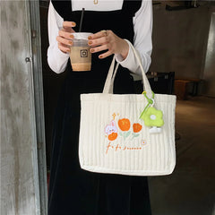 Embroidery Floral Tote Bag Large Capacity Handbag Shopper