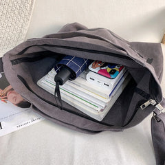 Canvas Shoulder Bag Women Large Capacity Tote Handbag Student Bookbag Hobo