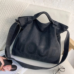 Canvas Shoulder Bag Women Large Capacity Tote Handbag Student Bookbag Hobo