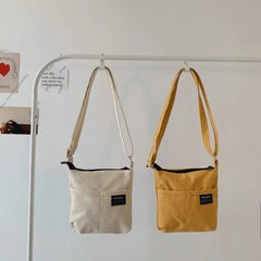 Canvas Shoulder Bag Messenger Bag Casual Solid Small Square Bag