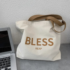 Canvas Shoulder Bag for Women Student Girls School Casual Tote Handbags