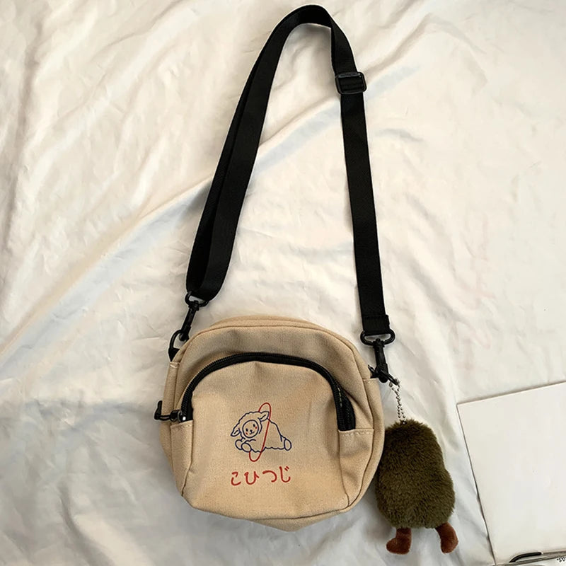 Canvas Women Messenger Bags Small Square Shoulder Crossbody Bag