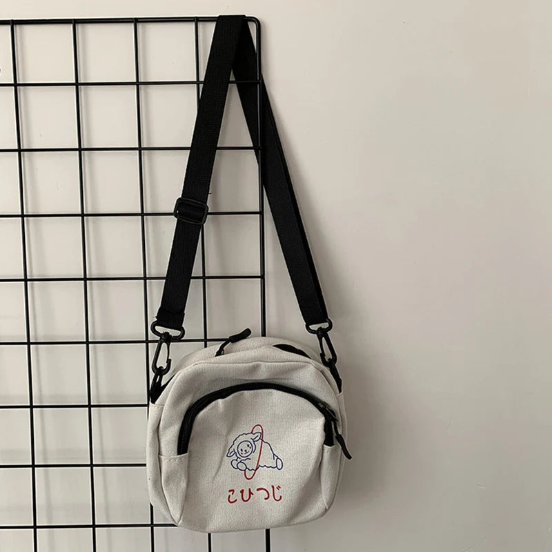 Canvas Women Messenger Bags Small Square Shoulder Crossbody Bag