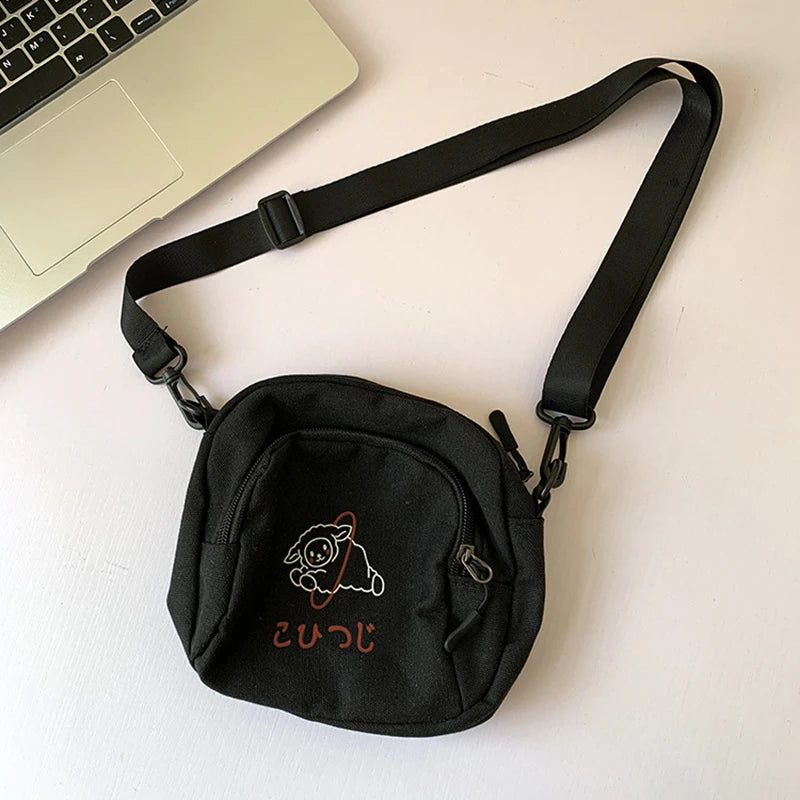 Canvas Women Messenger Bags Small Square Shoulder Crossbody Bag