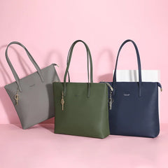 Casual Totes Bag Pu Leather Women Shoulder Handbag Large Capacity Zipper Purse