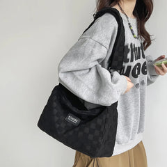Plaid Crossbody Hand Bag Messenger Bag Zipper Daily Travel Shopper Purse