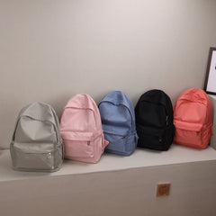 Casual Teenage School Girls Backpack Solid Colour Female Schoolbag