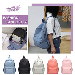 Casual Teenage School Girls Backpack Solid Colour Female Schoolbag