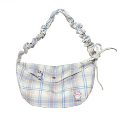 Casual Women Shoulder Messenger Bags Large Capacity Nylon Plaid Totes