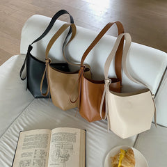 Shoulder Bucket Bag Women Pu Leather Crossbody Handbags