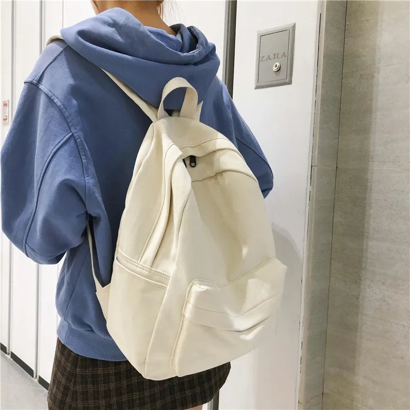 Canvas Women Backpack School Student Book Bag Travel