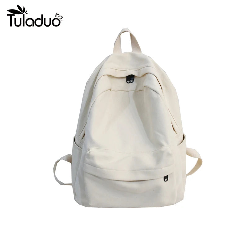 Canvas Women Backpack School Student Book Bag Travel