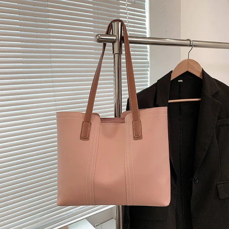 Large Capacity Tote Bags Women's Shoulder Bag Solid Versatile