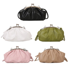 Crossbody Bags Metal Clip Buckle PU Shoulder Handbags Shell Shape Women Small